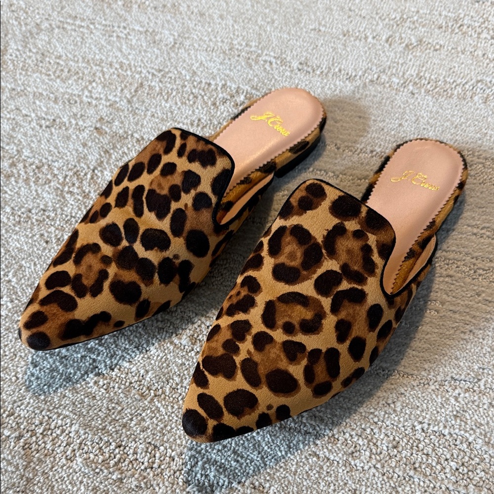 J. Crew Brown Leopard Print Mules